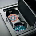 thumbnail image 7 of LotFancy 4 Car Ceramic Coasters, Boho Absorbent Car Cup Holder Coasters, 2.56 in, Multicolor, 7 of 7