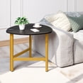 thumbnail image 4 of Gymax Triangle Coffee Table w/Metal Legs Industrial Center Table for Living Room, 4 of 9
