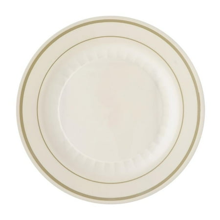 Balsacircle 12 Pcs Disposable Plastic Plates With Trim For Wedding