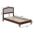 thumbnail image 4 of HomeStock Medieval Moods Twin Solid Wood Low Profile Platform Bed in Walnut, 78.25"L x 42.6"W x 41.54"H, Includes Surface Mount Turbo Charger, 6-Foot Cord, 4 of 5