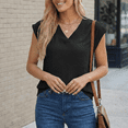 thumbnail image 5 of SOMER Women Dressy Casual Tops V Neck Cap Sleeve Blouses for Work Going Out,2026 Summer Trendy, 5 of 7