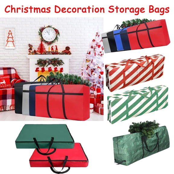 43"x24"x14" Christmas Tree Storage Bag Artificial Holiday Trees, Waterproof Christmas Decor Organizer with Reinforced Handles, Dual Zippers Durable Protective Fabric Seasonal Storage, HAODEJW