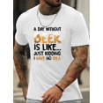 thumbnail image 1 of [Creative Print, Men's Tee] Versatile Creative Print Men's Short Sleeve T-Shirt - Casual Round Neck Top, Comfortable Tee, Spring& Summer Collection, 1 of 5