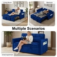thumbnail image 4 of Howcool 55" 3 in 1 Convertible Sleeper Sofa Bed, Pull Out Loveseat Couch with Storage Pocket,Blue, 4 of 7
