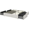 thumbnail image 3 of Yaheetech Queen Size Upholstered Bed Frame with 4 Storage Drawers, Beige, 3 of 7
