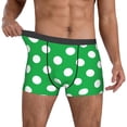 thumbnail image 2 of Salouo Green And White Polka Dot Print Men's Boxer Briefs,Breathable Underwear Elastic Waistband Briefs for Men -Small, 2 of 8