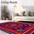 thumbnail image 2 of ODIKA 8'x10' Machine Washable Non-Slip Area Rug, Intricate Burst Design with Ornate Floral Medallion High Traffic Rug with Pad, Blue, 591394, 2 of 8