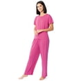 thumbnail image 5 of Fruit of the Loom Women's 360 Stretch Drop Shoulder Tee and Wide Leg Pajama Set, S-4X, 5 of 11