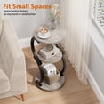 thumbnail image 4 of Small Round Side Table  3-tier End For Living Room Vintage Nightstand Spaces Sofa Couch Corner Bedside Bedroom S-shaped Wood Accent Metal Coffee Greige, 4 of 9