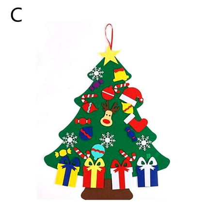 Diy cartoon felt christmas tree decoration for home party wall Diy Cartoon Felt Christmas Tree Decoration for Home Party Wall