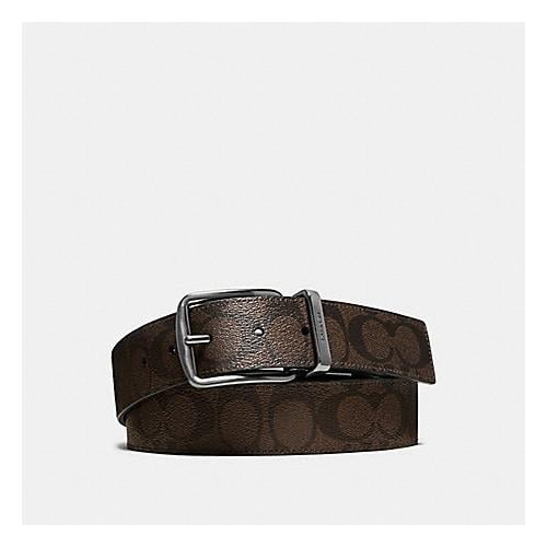 Coach Men's Wide Harness Cut To Size Reversible Signature Coated Canvas