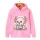 thumbnail image 2 of Sudadera con capucha para niños, sudadera con estampado de axolotl, té Bobo, chándal con dibujos animados de animales, té con leche, manga larga, estilo encantador, para niño y niña, 2 of 5