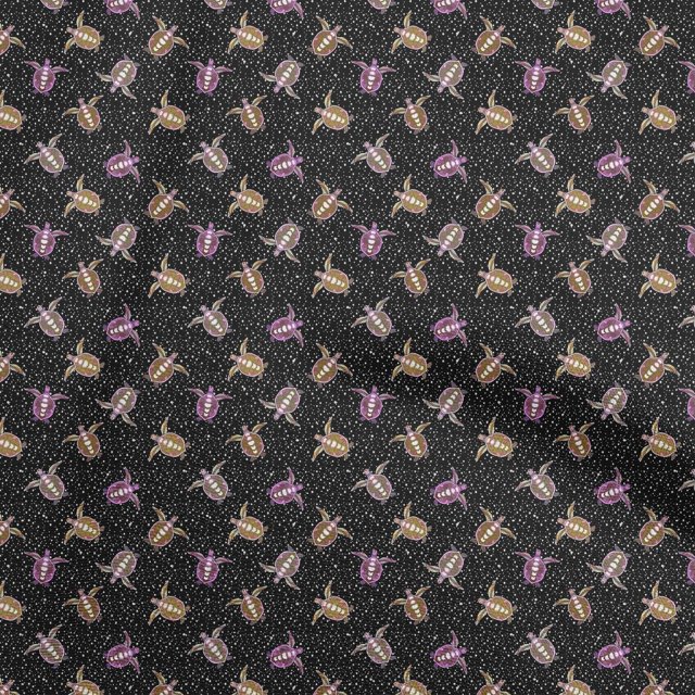 oneOone Polyester Spandex Black Fabric Tortoise Craft Projects Decor Fabric Printed By The Yard 56 Inch Wide