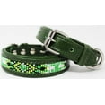 thumbnail image 2 of Small 13''- 17'' Soft Genuine Leather Beaded Padded Dog Puppy Collar  60RT10GR, 2 of 2