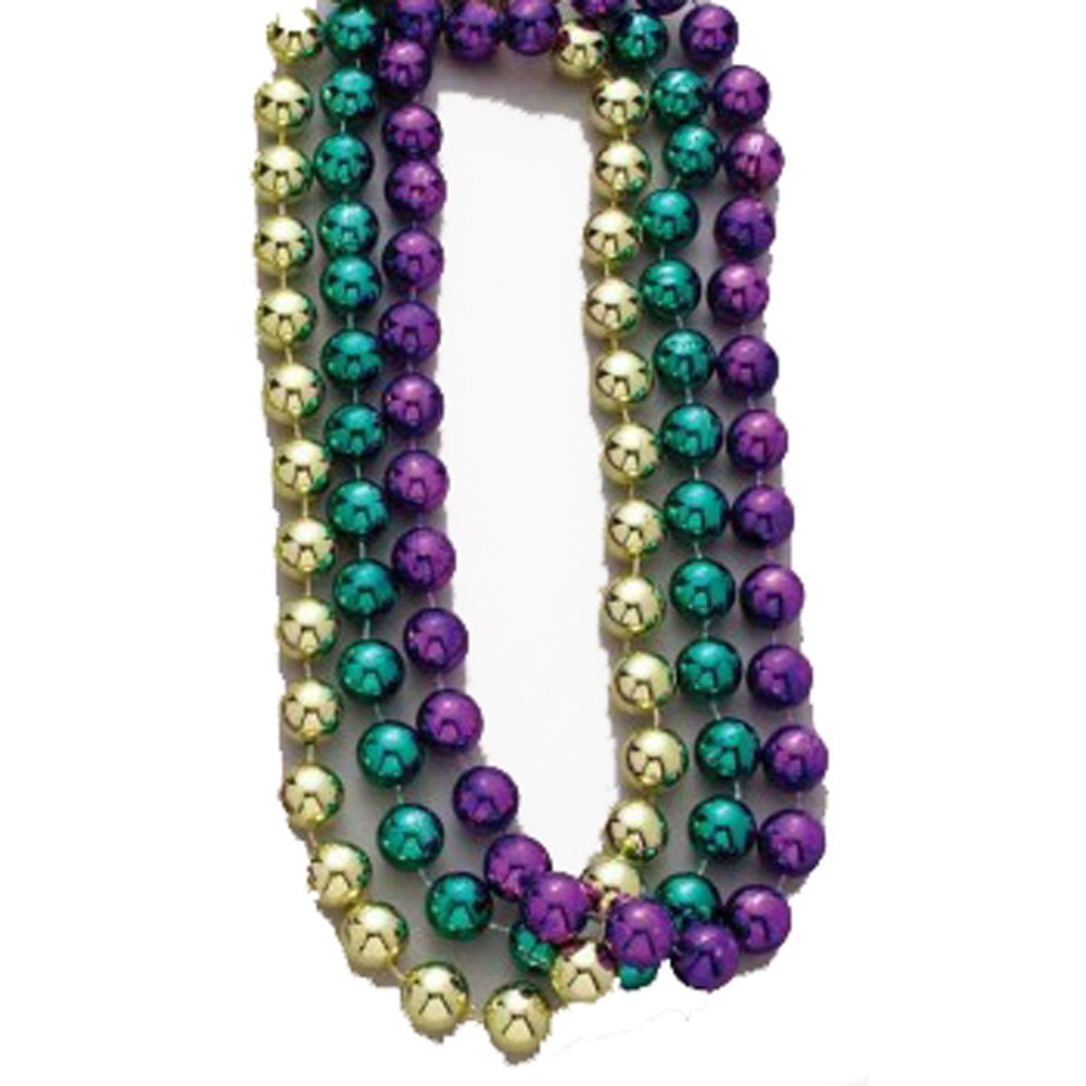 PMU St. Patricks Day Mardi Gras Beads Bulk (Gold, Purple, Green