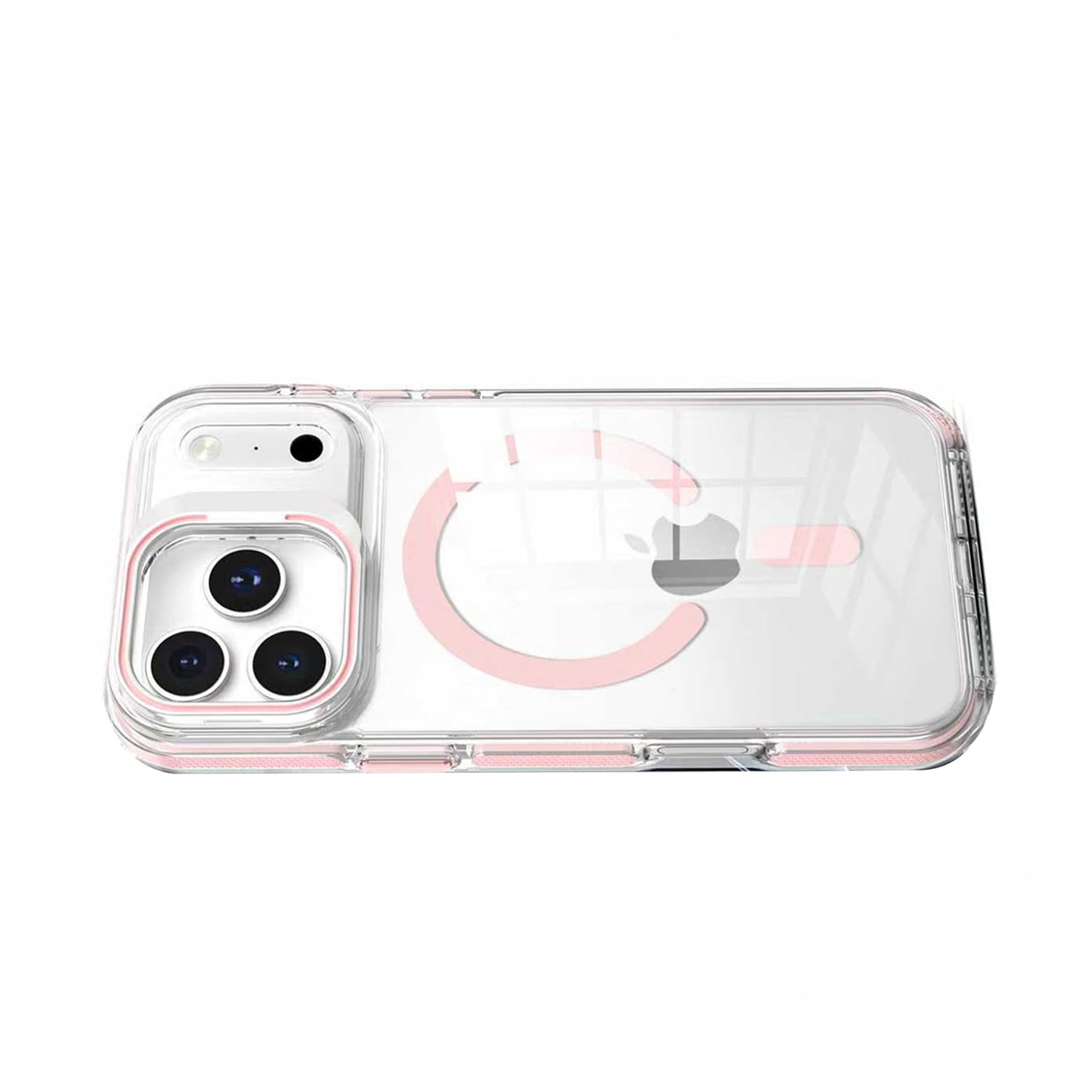 Transparent Camera Stand Back Case with MagSafe for iPhone 17 Pro - Pink