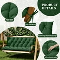 thumbnail image 3 of Snubbull Swing Replacement Cushion, Outside Bench Cushion with Backrest, 2-3 Seater Cushion with 6 Ties for Outdoor Furniture, 60 x 40 x 5 Inches Porch SwingCushion Garden Bench, Green, 3 of 7