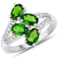 thumbnail image 1 of 1.86 Carat Genuine Chrome Diopside and White Zircon .925 Sterling Silver Ring QJ Model, 1 of 1