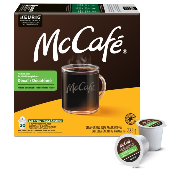 McCafé Premium Medium Dark Roast, Decaf, K-Cup Coffee Pods