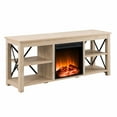thumbnail image 5 of Evelyn&Zoe Sawyer Rectangular TV Stand with Log Fireplace for TV's up to 65" in White Oak, 5 of 11