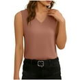 thumbnail image 5 of HongQid Womens Cotton Linen Tank Tops V Neck Casual Cami Sleeveless Blouses Summer Basic Shirt, 5 of 9