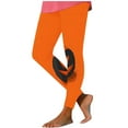 thumbnail image 2 of DDAPJ pyju Halloween Pumpkin Leggings for Women Novelty Holiday Tights Buttery Soft Workout Yoga Pants Lightweight Casual Milk Silk Legging Orange M, 2 of 4