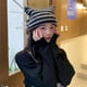 thumbnail image 4 of Gorros vintage Y2K, gorro de punto con orejas de gato, gorros de invierno para mujer, gorro de zorro para mujer, accesorios grunge, gorros holgados para mujer, gorros de crochet para mujer, 4 of 6