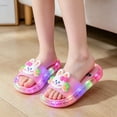 thumbnail image 5 of Toddler Kids Light Up Slide Sandals Soft LED Flashing Slippers Casual Summer Shoes for Boys Girls Indoor Outdoor Pink Size 7-8 Years, 5 of 5