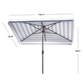 thumbnail image 4 of SAFAVIEH Outdoor Collection Elsa Line 6.5 x 10-Foot Rectangle Umbrella Navy/White, 4 of 6
