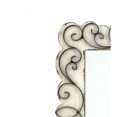 thumbnail image 2 of Rectangular Wall Mirror with Wooden Frame and Metal Scrolled edges, White- Saltoro Sherpi, 2 of 6