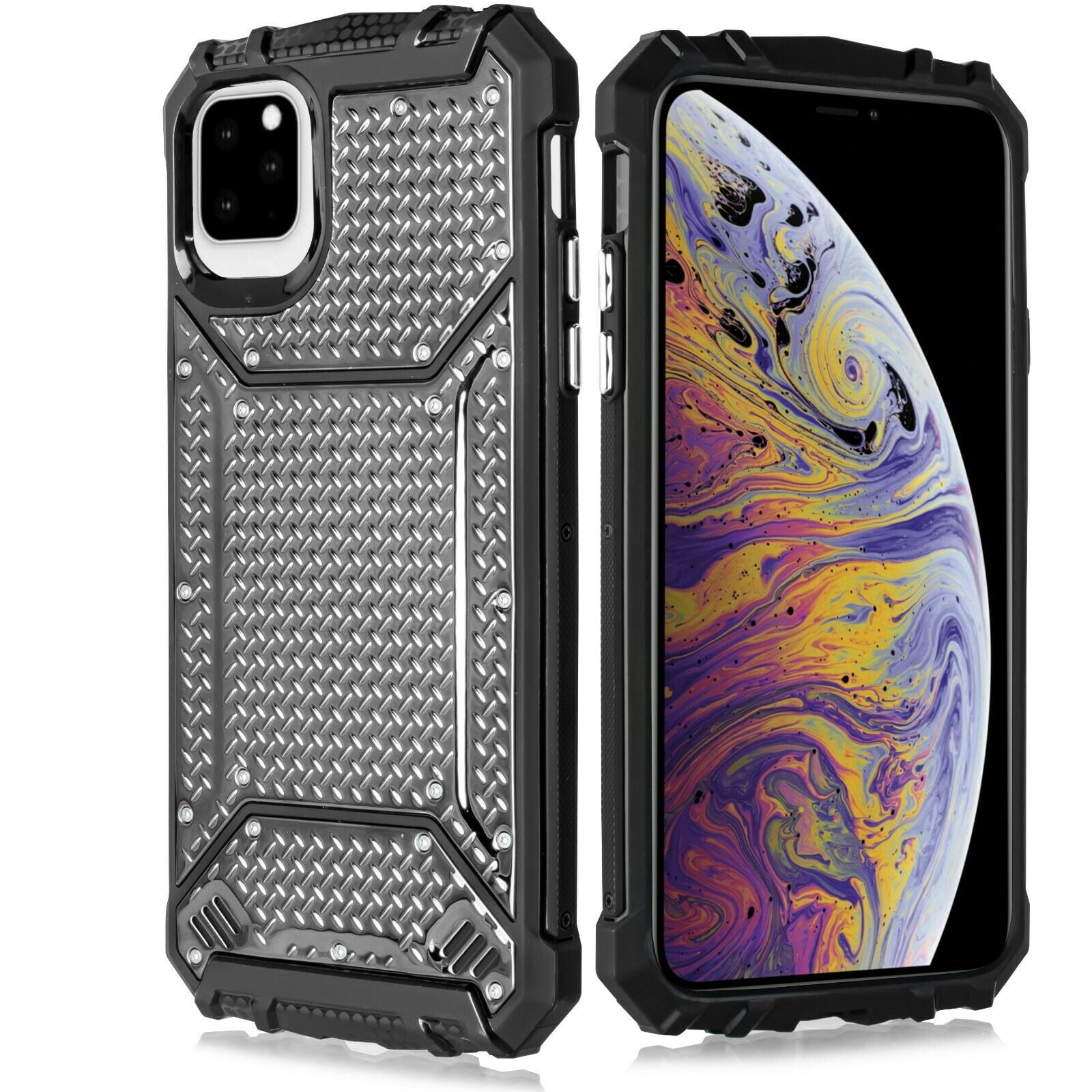 for iPhone 11 (6.1inch) Diamond Metal Titanium Case Phone Case