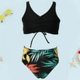 thumbnail image 3 of YUEHUA Girl's 2 Piece Bikini Sets Floral Swimsuits High Waisted Bathing Suits, 11-12 Years, 3 of 4