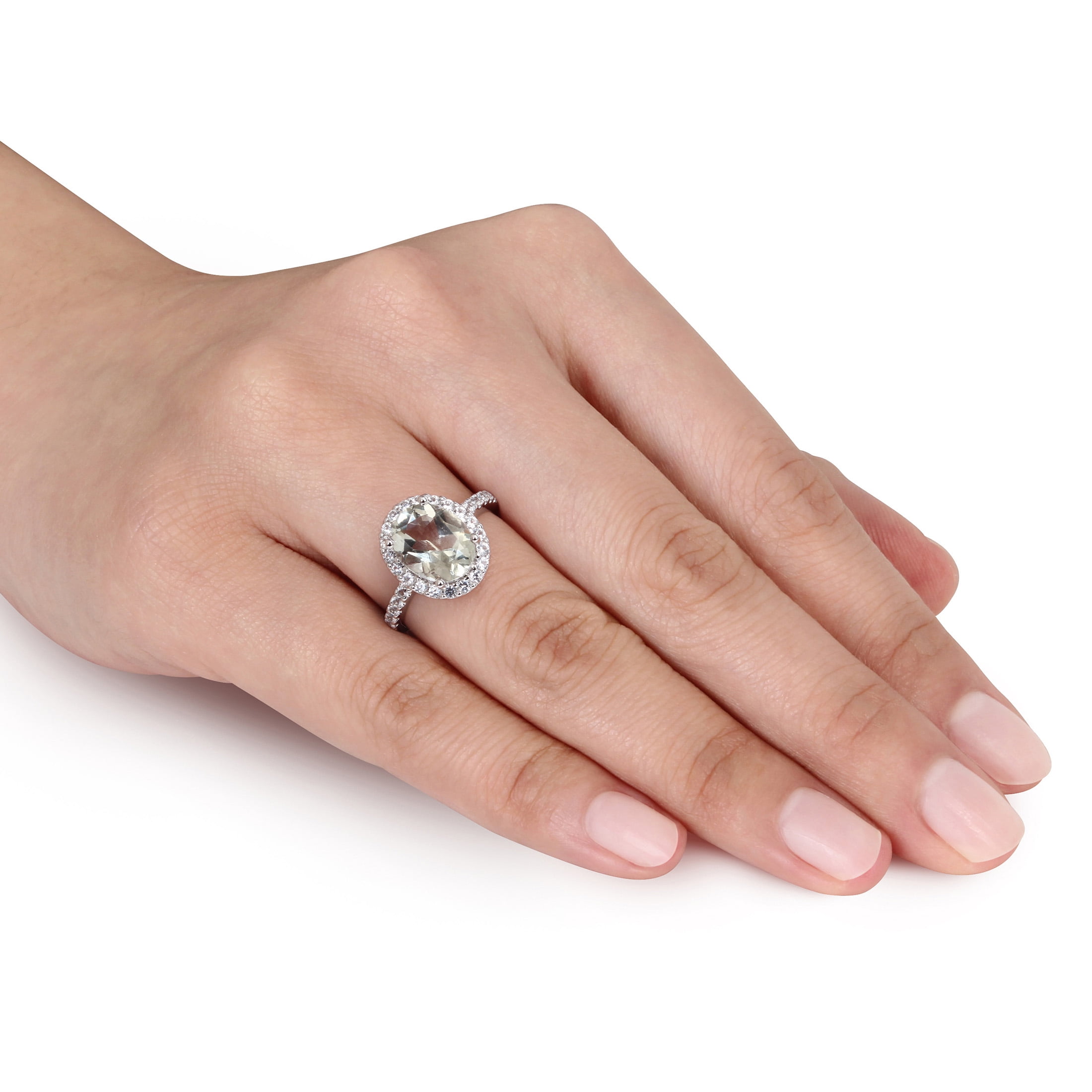 Everly Women's Created Sapphire and Created Quartz 10k White Gold Ring
