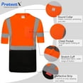 thumbnail image 5 of High Visibility Shirts for Men Women, Quick Dry Safety Short Sleeves T Shirts with Reflective Strips, Hi Vis Construction Work Shirt, Class 2 ,Orange ,XX-Large, 5 of 7