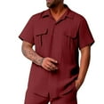 thumbnail image 2 of pstuiky camisetas de hombre, Blusa informal de cuello redondo y manga corta de color liso para hombre camisas casuales para hombre xxxl, 2 of 8