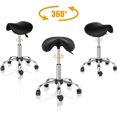 thumbnail image 3 of UBesGoo Ergonomic Salon Stool, Adjustable Hydraulic Saddle Stool Chair, Black, 3 of 7
