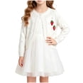thumbnail image 3 of hengsof Toddler Girls Short Sleeve Bolero Cardigan Sweaters Kids Knit Button Lettuce Trim Shrug Cropped Cute Sweater, 3 of 8