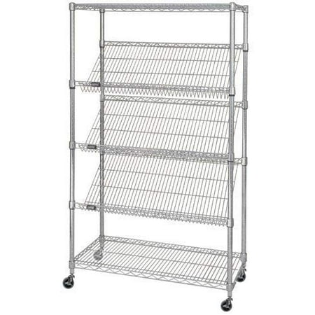 

24 Deep x 36 Wide x 60 High 5 Tier Slanted Wire Shelf Truck