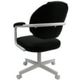 thumbnail image 2 of Swivel Tilt Dining Caster Chair with Arms in Black Fabric and White, 2 of 5