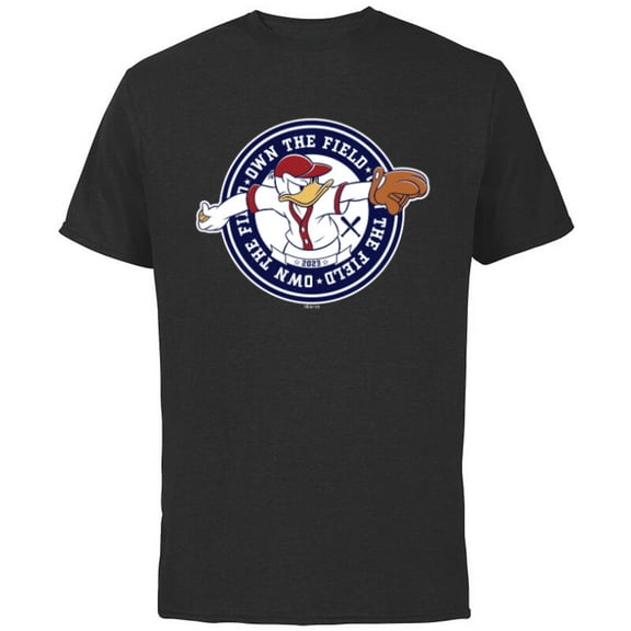 Disney Donald Duck Baseball Pitcher Own the Field Sports ‘23 - Short Sleeve Cotton T-Shirt for Adults - Customized-Black