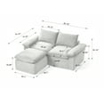 thumbnail image 6 of MAYEERTY Modern Modular Corduroy Sofa, White Cloud-Soft Sectional Couch for Apartment, 6 of 9