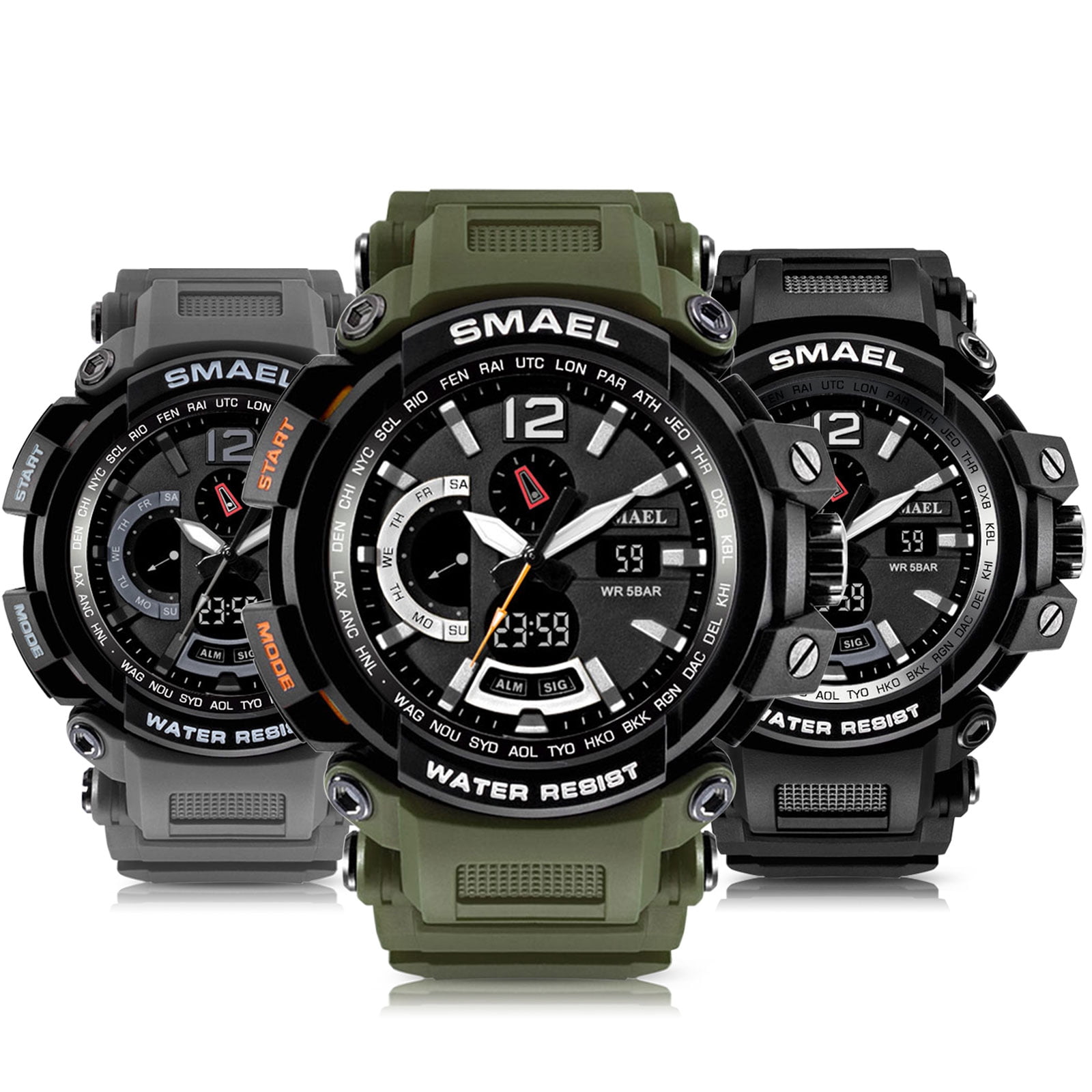 analog wrist watch with light