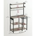 thumbnail image 4 of VASAGLE Bakers Rack with Power Outlet, 35.4 Inches Microwave Stand, Coffee Bar, 4 AC Outlets, with Adjustable Shelves, 8 S-Hooks, Basket, Spice Racks, Heather Greige and Ink Black, 4 of 8