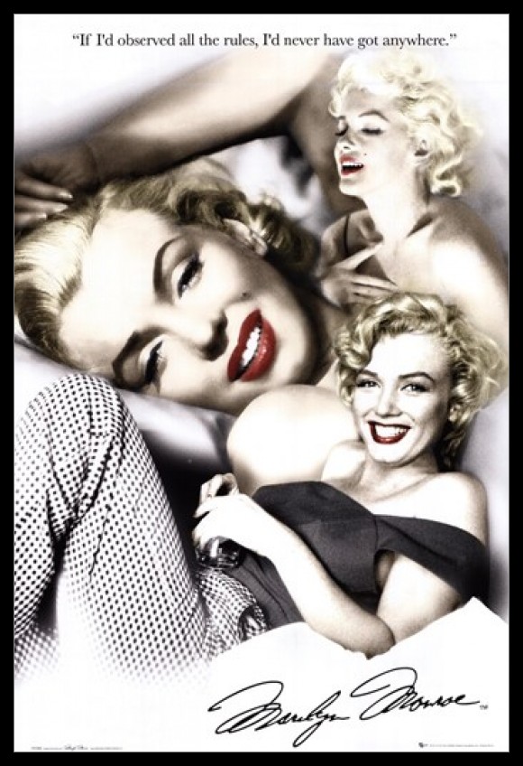 Marilyn Monroe Rules Laminated And Framed Poster 24 X 36 
