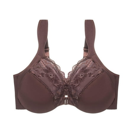 Gnurob Womens Sexy Lace Bralette Front Close Bra Underwire High Support Bras Plus Size Seamless Bralettes Padded Push Up Brassiere Everyday Wear Clearance Saving Coffee 4X-Large
