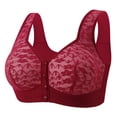 thumbnail image 2 of Antinious Womens Lace Front Closure Wireless Breathable Seamless Support Comfortable Everyday Bra, 2 of 5