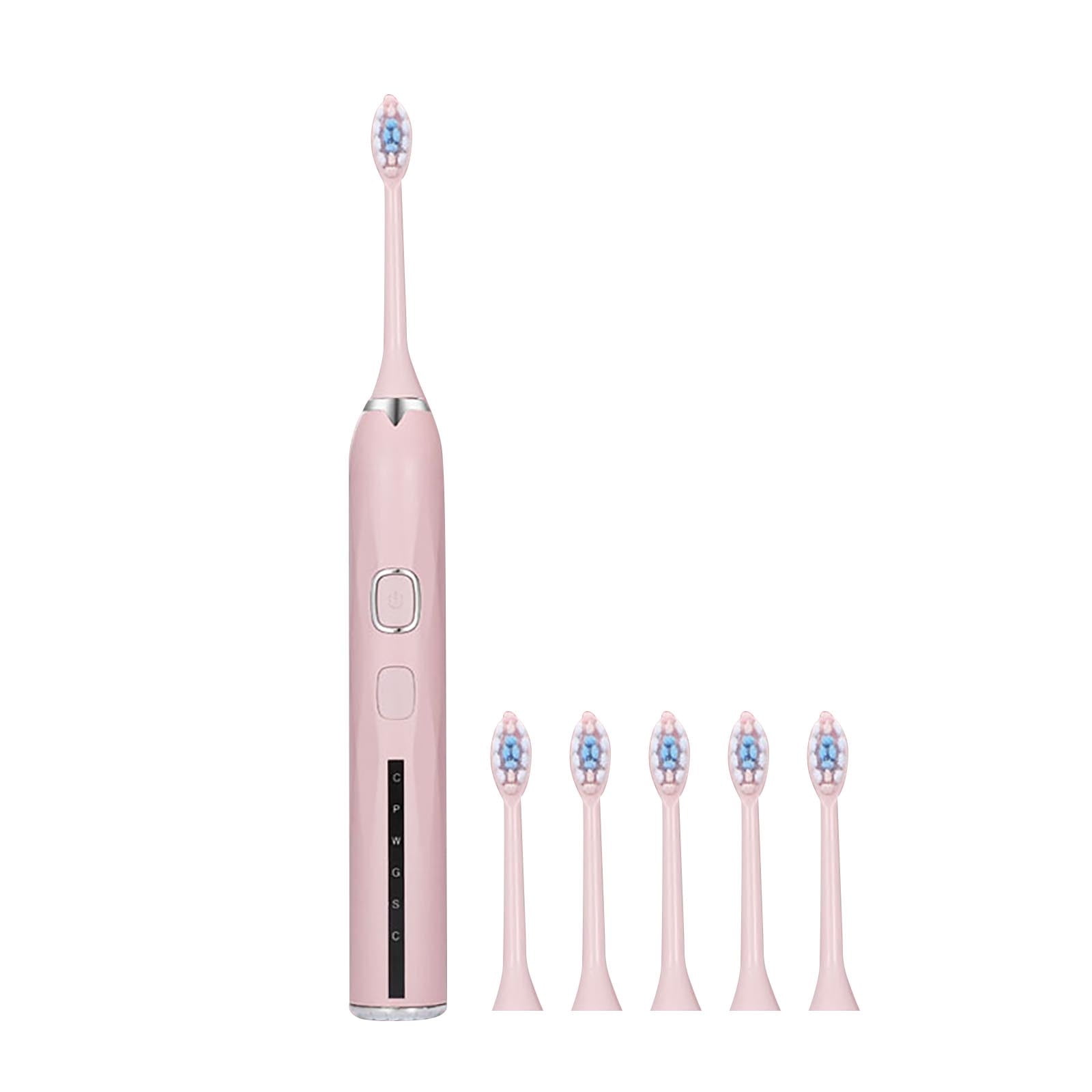 Electric Toothbrush 15 Speed Settings Ultrasonic Cleaning Soft Bristles Rechargeable Automatic Smart Brush with 6 Replacement Heads for Adult Home Dental Care