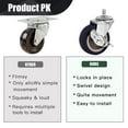 thumbnail image 3 of Caster Wheels, 3 Inch Stem Casters Set of 4, Heavy Duty Swivel Wheel with Brake, Metric Size M8-1.25-15 (Screw Diameter 8mm, Screw Length 15mm) Casters for Workbench Trolley, Furniture Dolly, 3 of 4