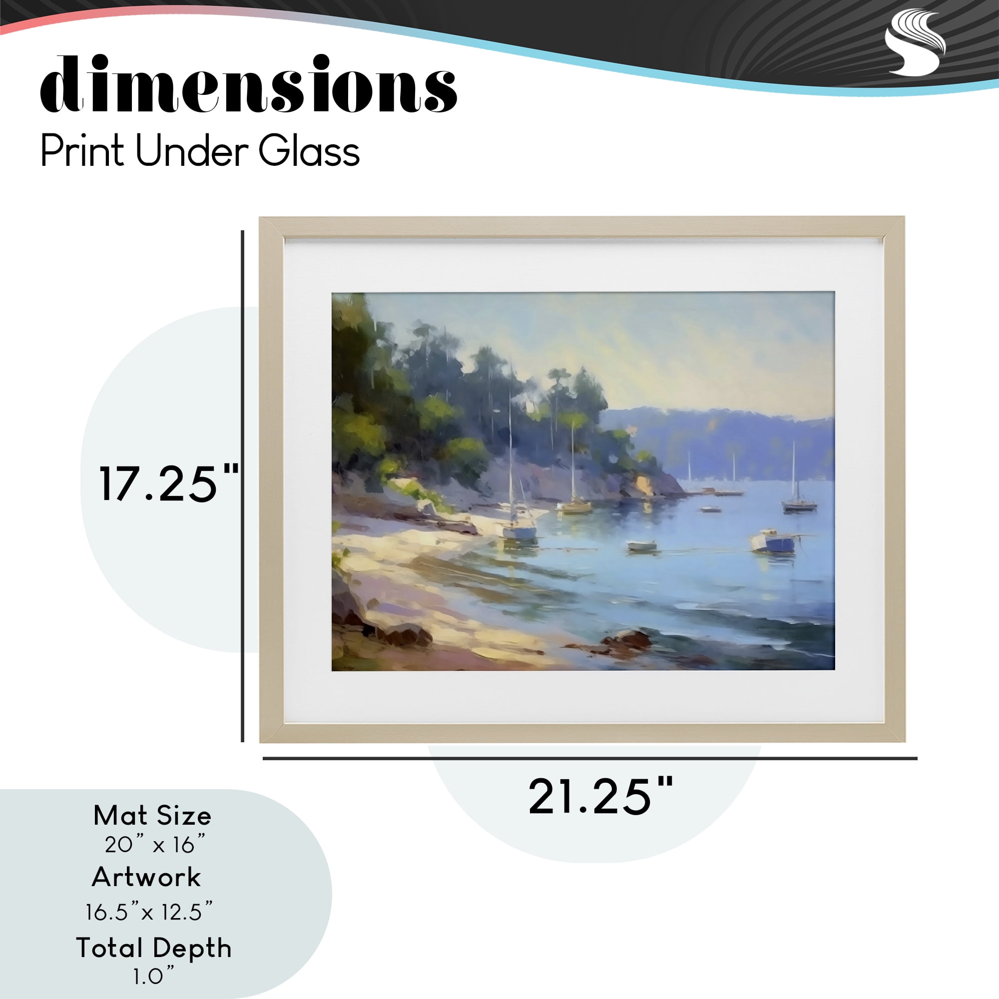 Stupell Industries Near The Shore Summer Sailing Birch Framed Print Under Glass, design by Creative Studio