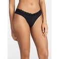 thumbnail image 6 of No Boundaries Fit Stretch Lace Thong Panties, 3-Pack, Women's XS-XXXL, 6 of 7